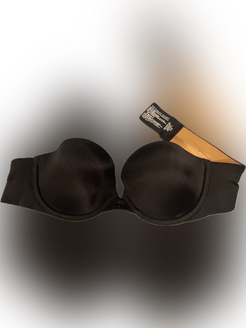 Victoria's Secret Smooth Black Solid 32B Bare Every Way Padded Strapless Bra VS